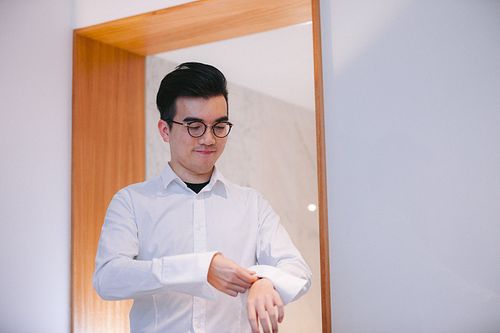 Groom Getting Ready