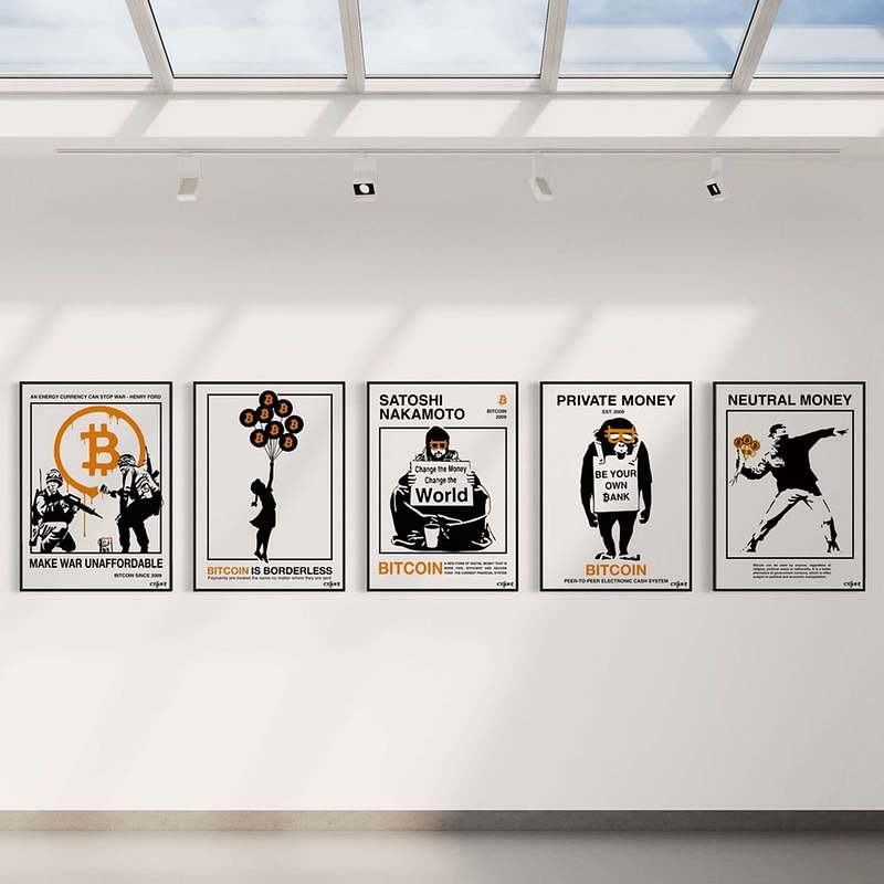 Bitcoin Revolution Pack | 5 Designs in 7 Languages | DIY Stickers & Posters