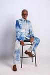 Linen Satin Safari Blazer - Summer Sky