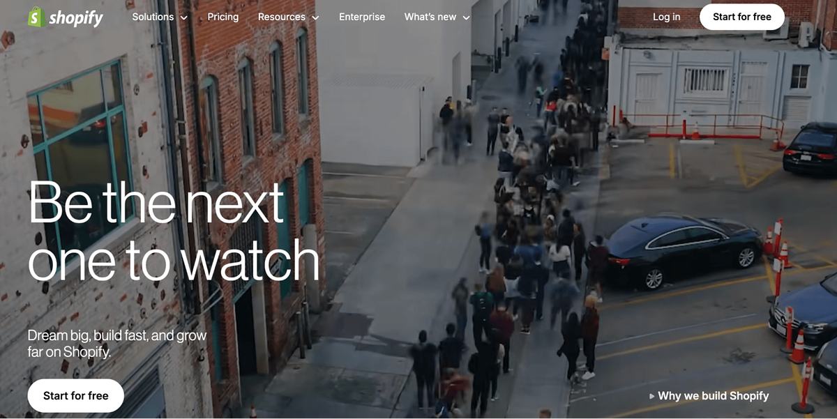 Bild der Shopify-Homepage