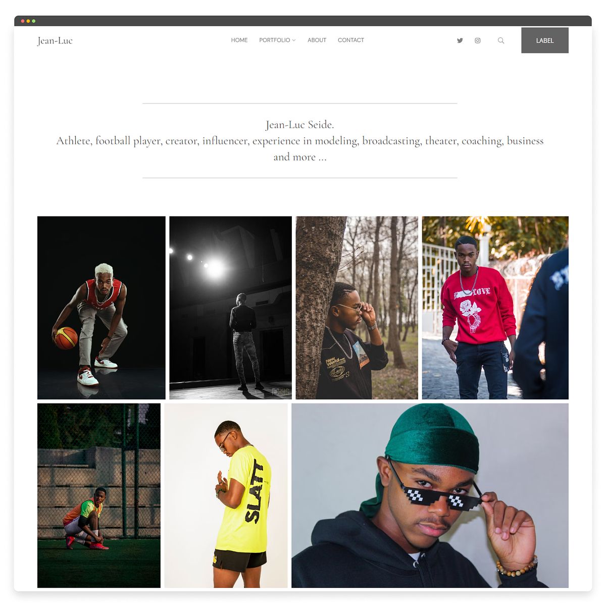 Image of Jean's online portfolio