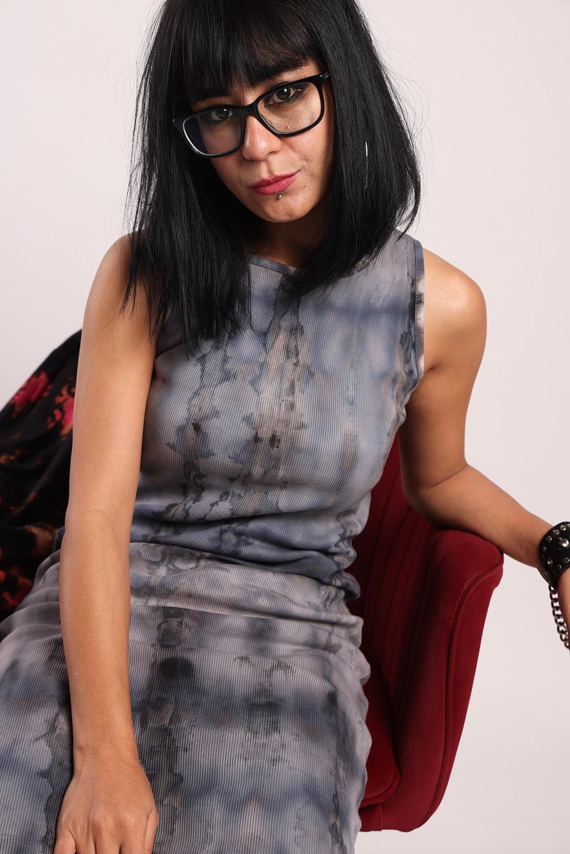 Ribbed Dress Charcoal Night (Gray Black)