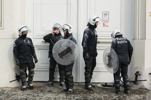 Belgian Firemen protests