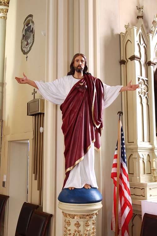 Total Restoration of a large Sacred Heart Statue for Holy Trinity Catholic Church in Somerset, Ohio,