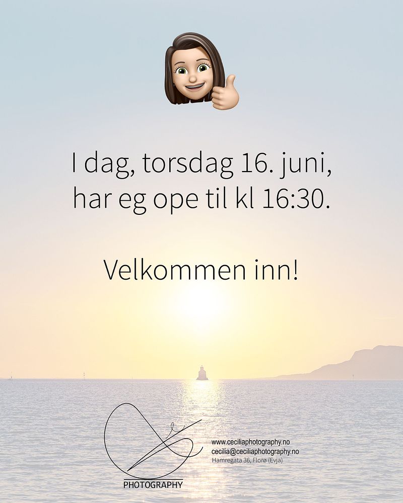 Ope til 16:30 i dag