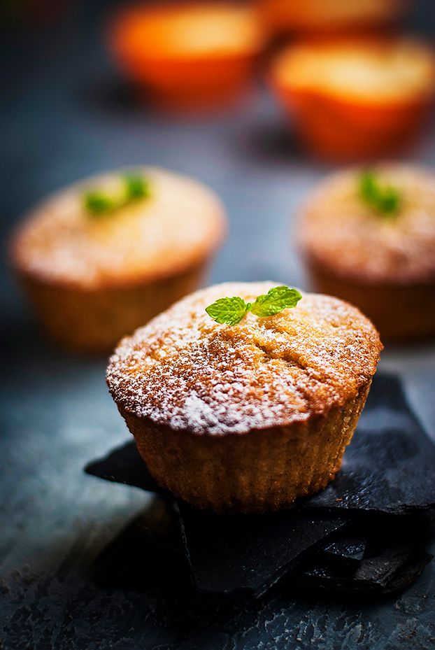 Food Photographer : Stylised cupcake with mint toppings