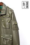 SKINS Odh : M65 Field Leather Jacket (Olive Green)
