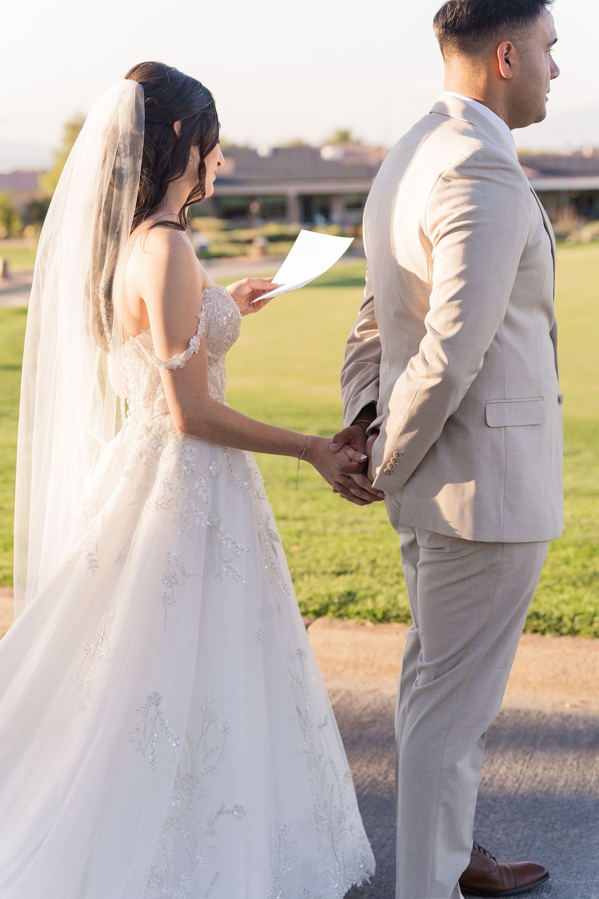 First Touch and Exchange of Vows Fall Wedding at The Revere Golf Club, Henderson Las Vegas Nevada 2024