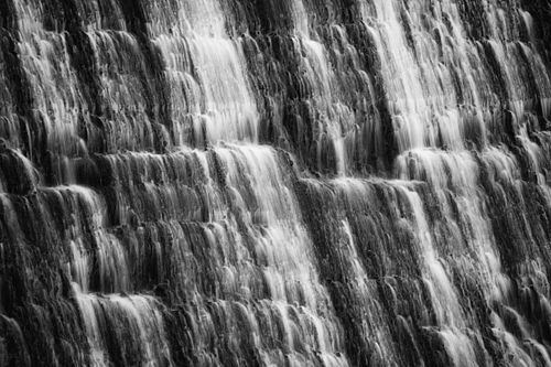 Black & White, minimalist, monochromatic, tonal, texture, waterfall, water, flow, stream, Lyons, Boulder, Colorado, Front Range, Estes, Rocky Mountains,