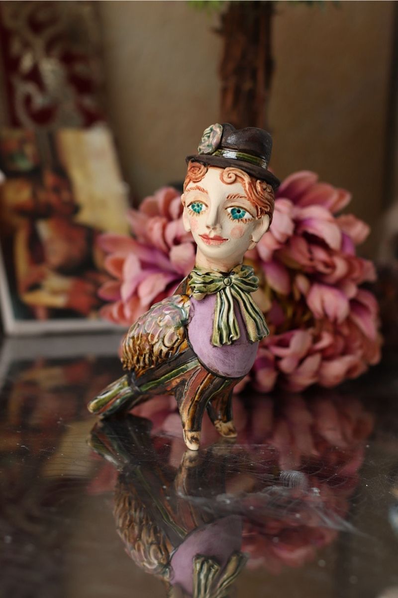Spring bird, ceramic mini-sculpture
