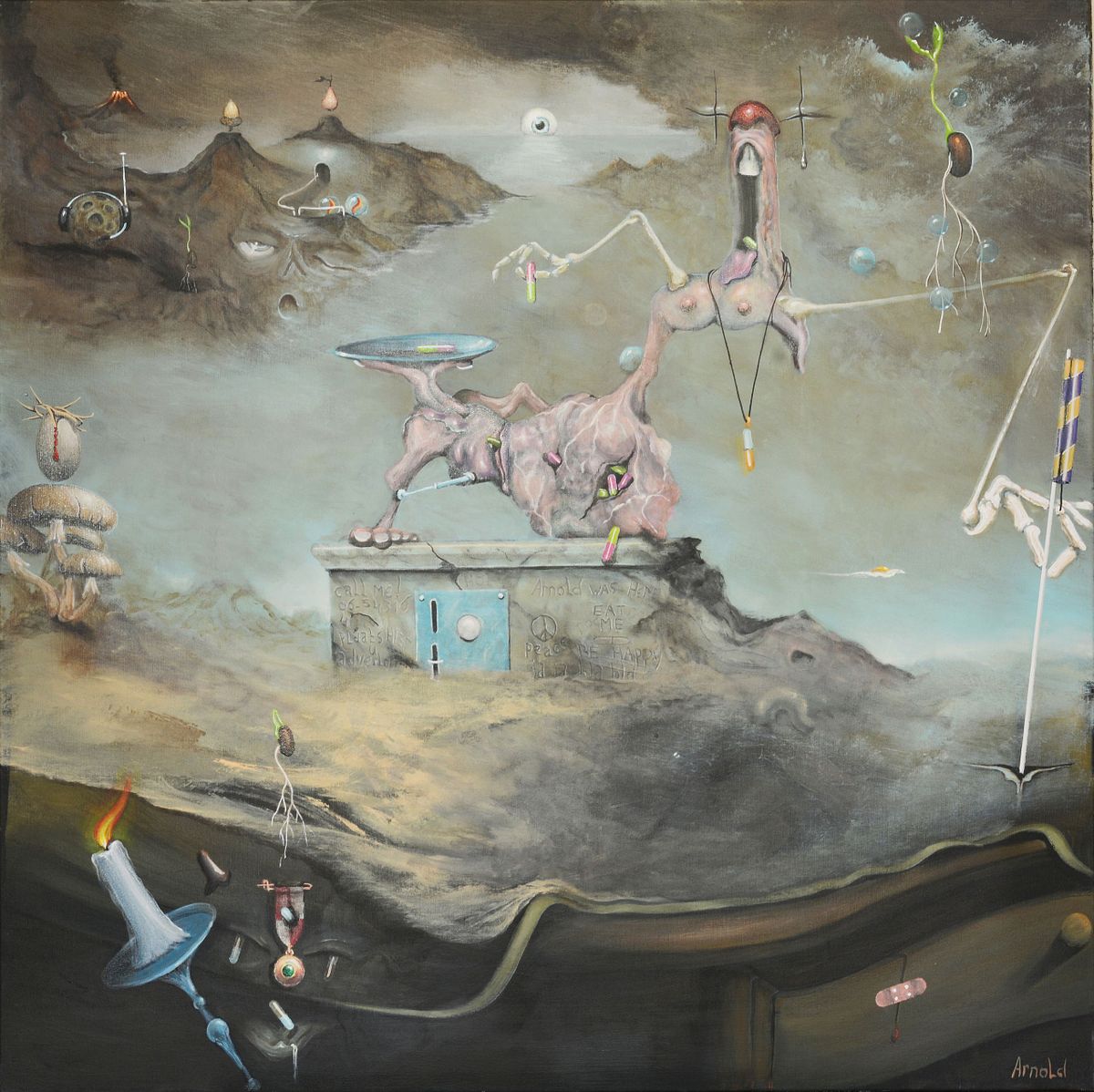 Gobbling pills &ndash;  by Dutch artist Arnold Janssen