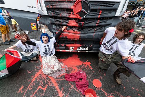 Youth Demand activists disrupted the Pride in London parade, UK