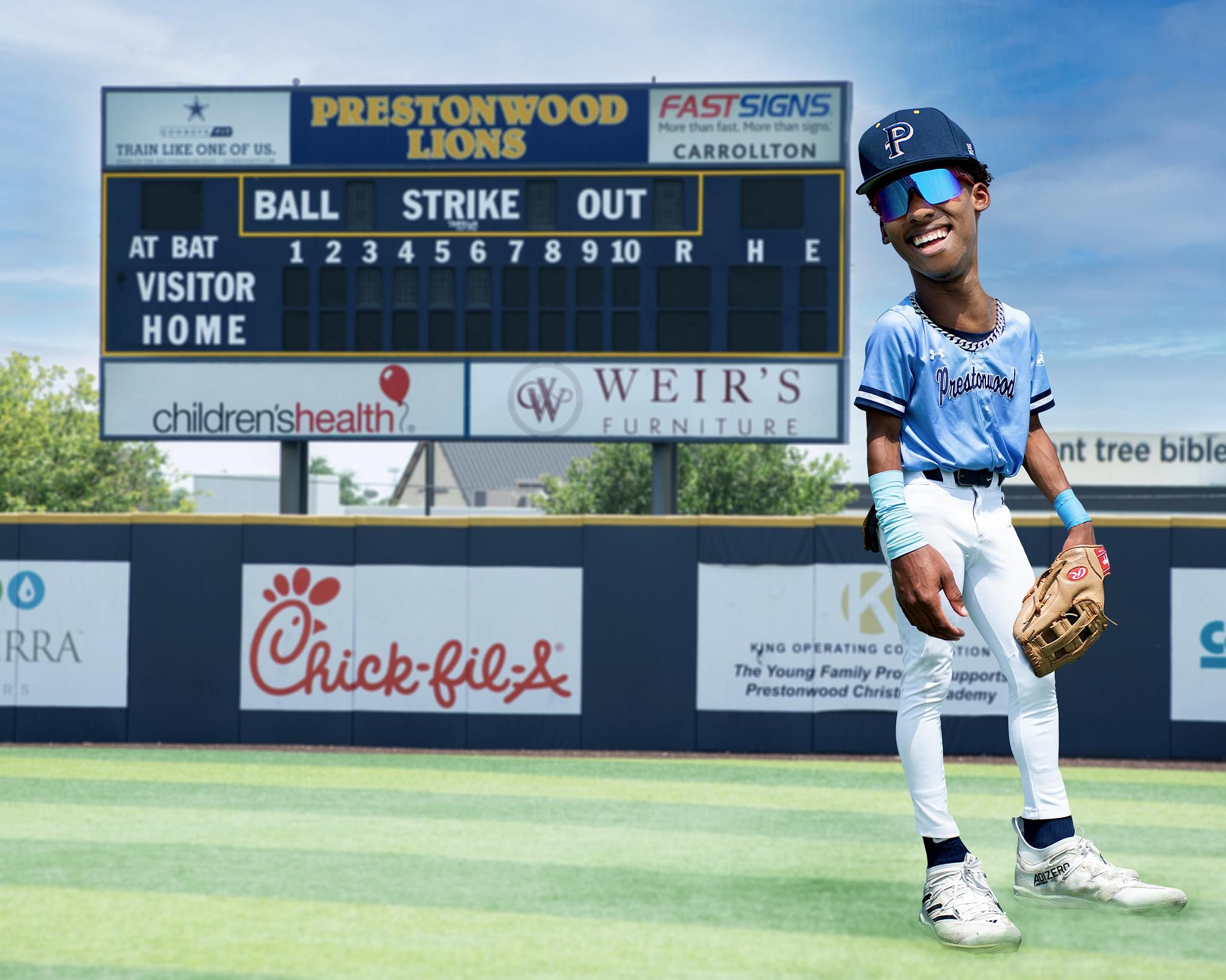 Caricature of baseball player. Created by ProClicks School & Sports Photography.