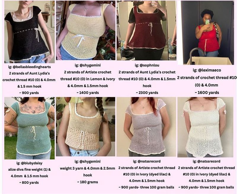 Babydoll Top- Crochet PDF Pattern