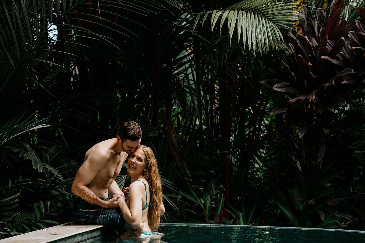 Photographer capturing engagement at Nayara Springs Costa Rica