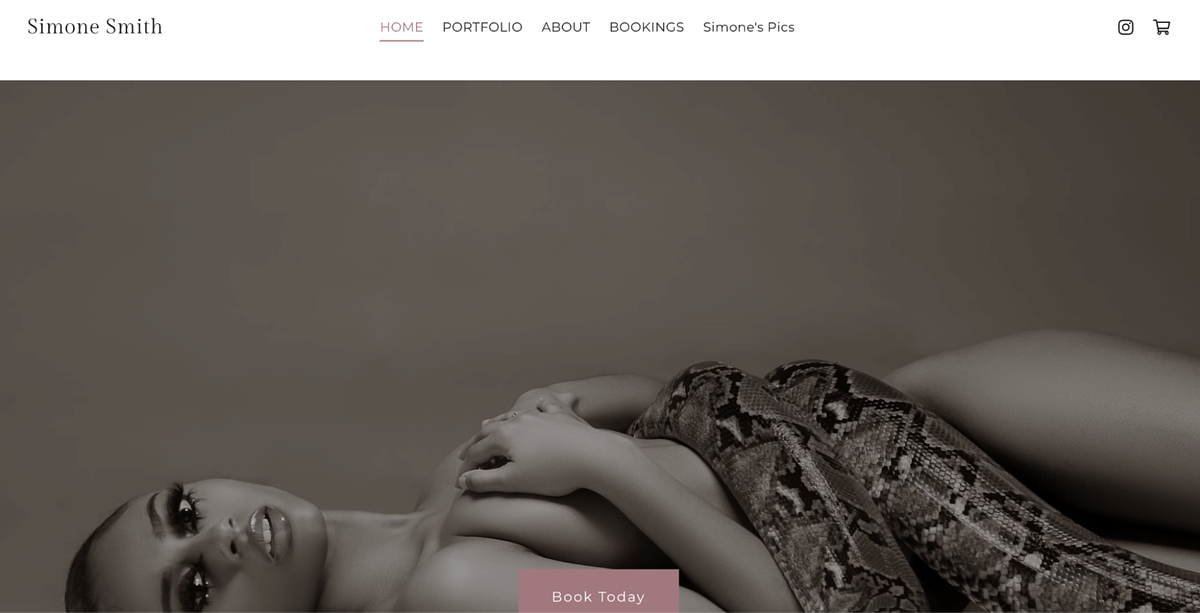 Sito web del portfolio di modelle di Simone Smith