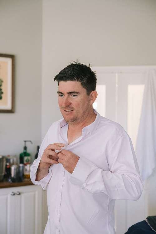 Groom Getting Ready