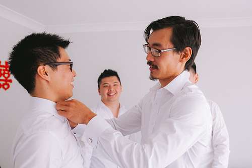 Groom Getting Ready