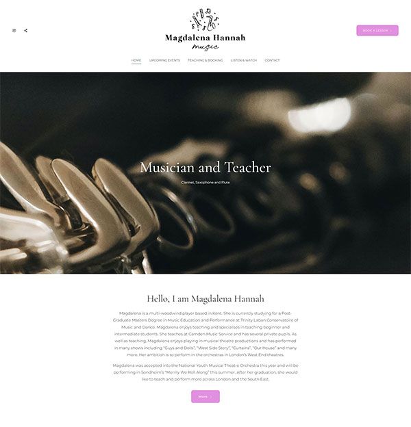 Exemples de sites Web de portfolio Magdalena Hannah