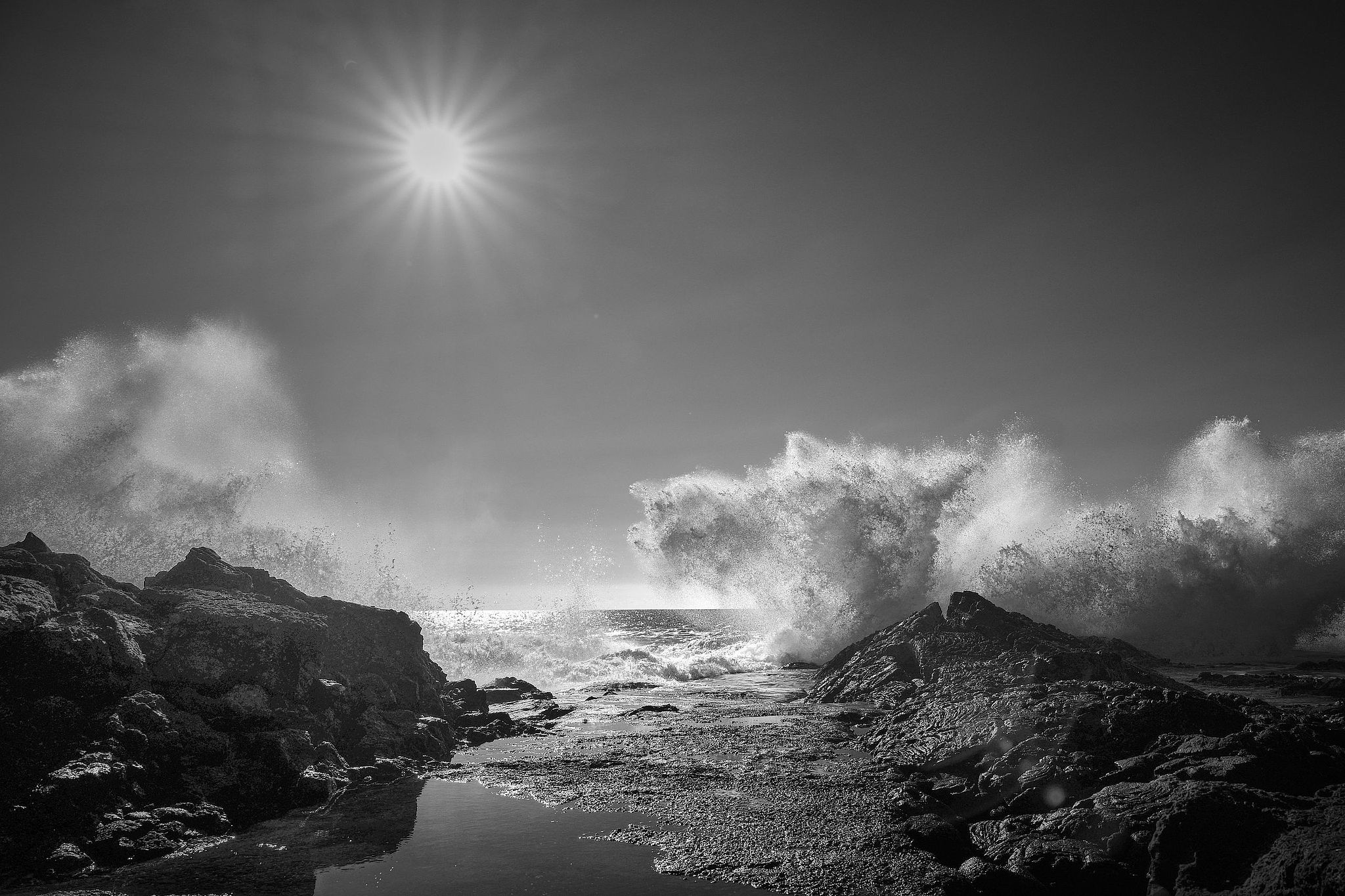Wawaloli Exploding Surf at Sunset - Kona, Hawaii