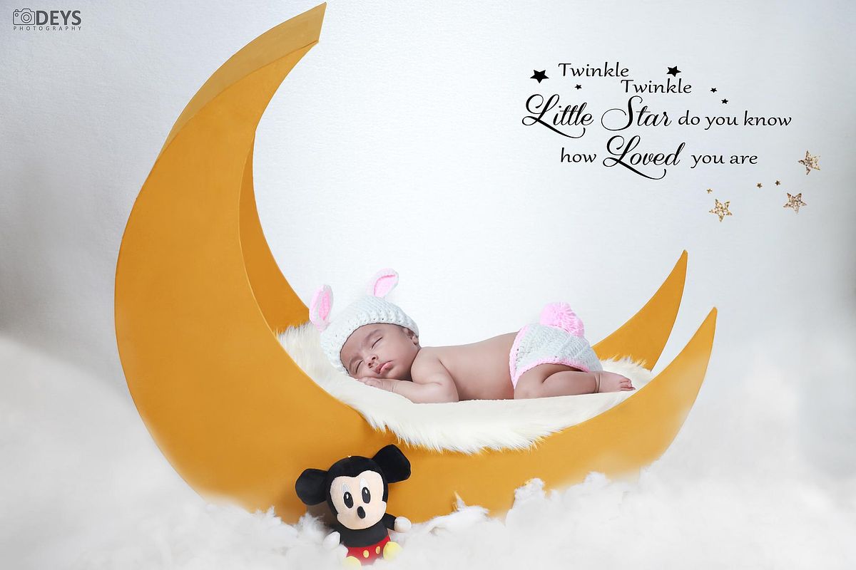 Infant photos with moon setup
