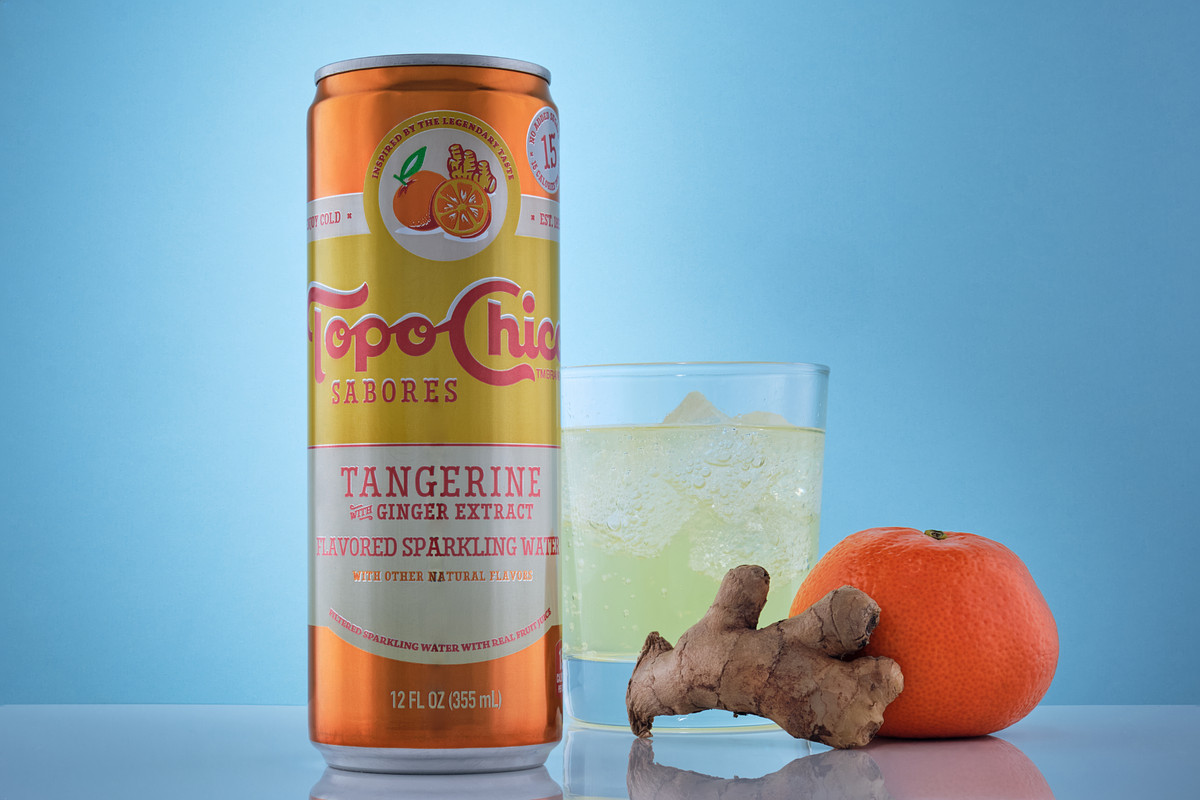 Styled TopoChico Tangerine beverage scene