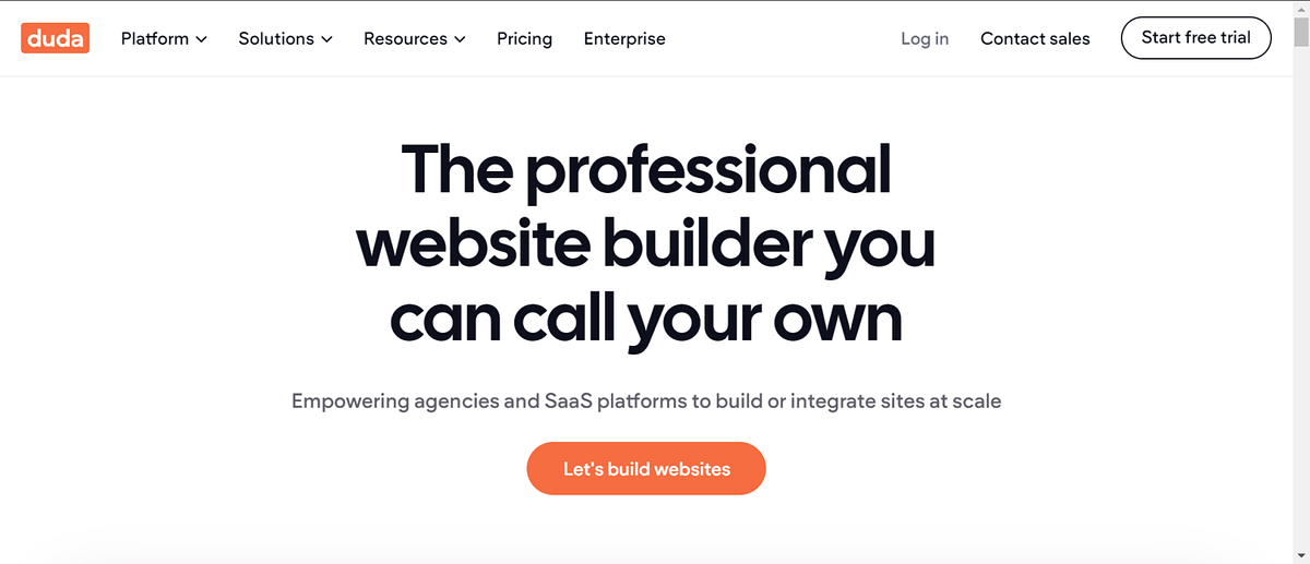 Duda-homepage