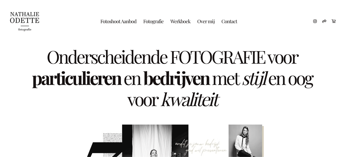 Sito web del portfolio di Nathalie Odette