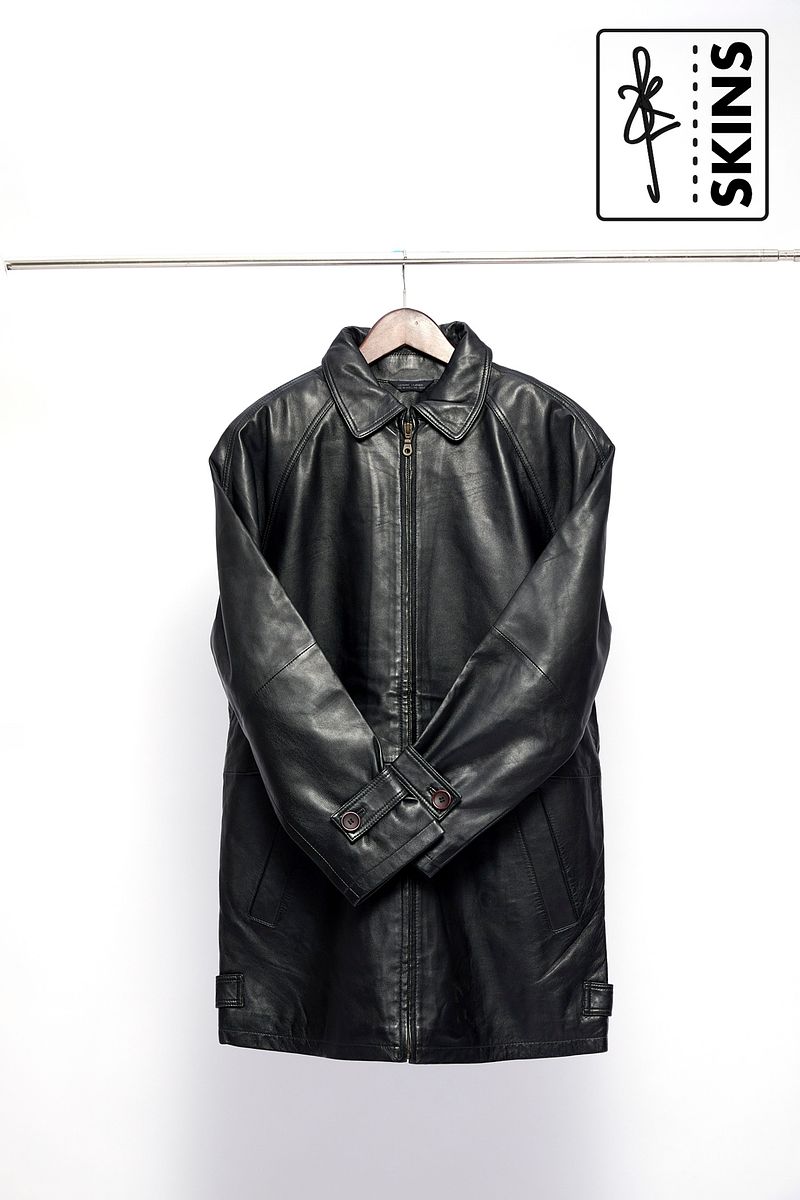 SKINS Odh : The Connaught Leather Sheepskin Coat (Black)