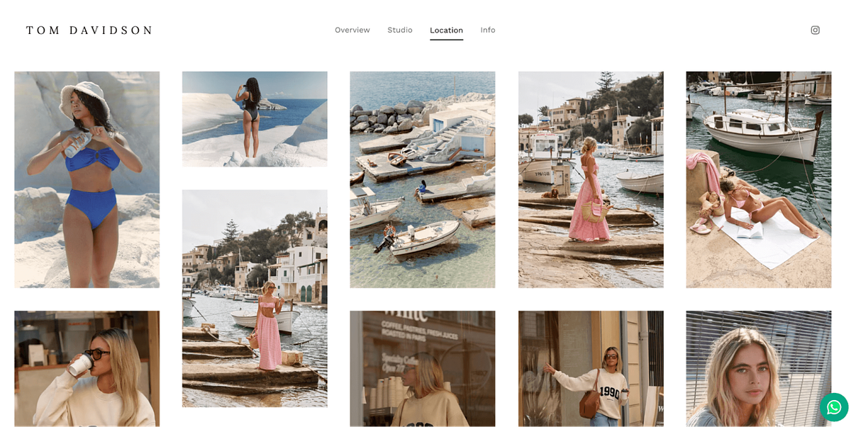Сайт-портфолио модной фотографии Тома Дэвидсона