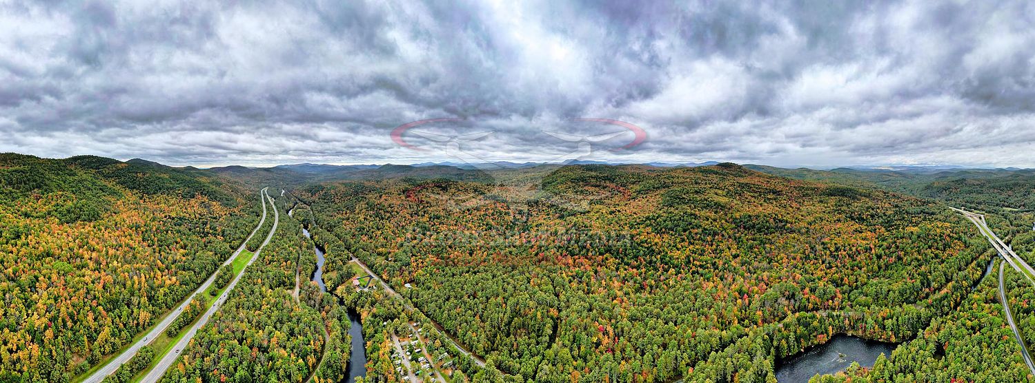 Adirondack Aerial Panorama in early fall