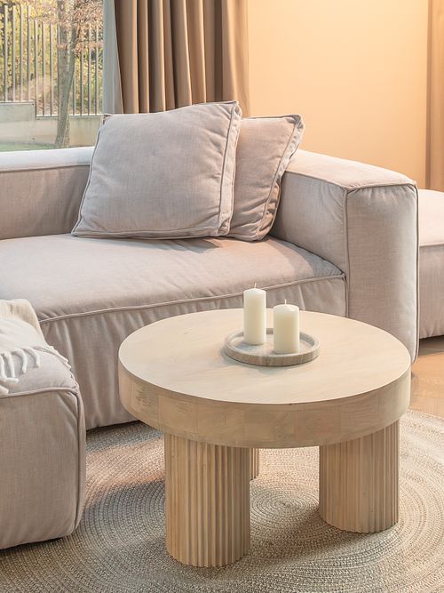 Close-up view of coffee table – Faget project