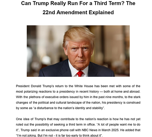 Can Trump Really Run For a Third Term? The 22nd Amendment Explained