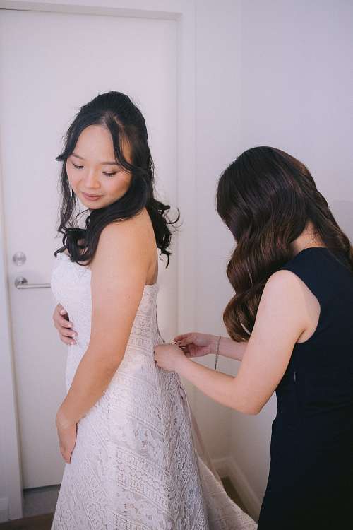 Bride and Groom Getting Ready
