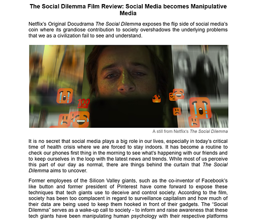 The Social Dilemma Film Review: Social Media becomes Manipulative Media