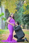 DP002 Purple Body Fit Gown for Pregnancy Photoshoot