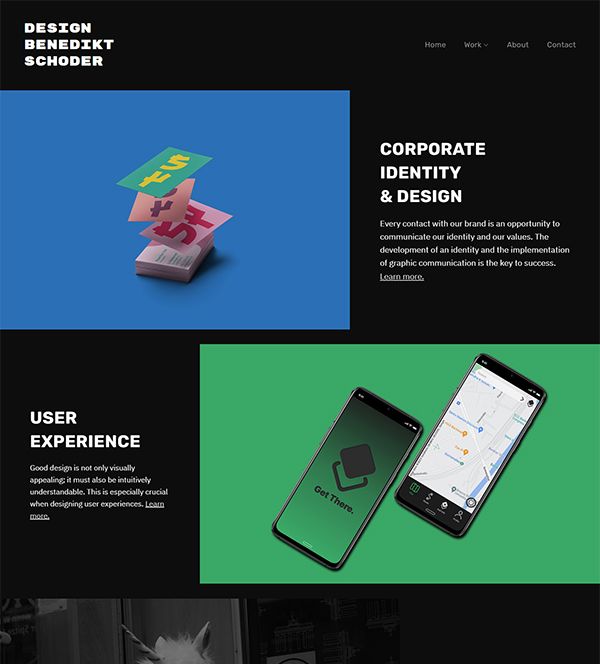 Esempi di siti web del portfolio Benedikt Schoder