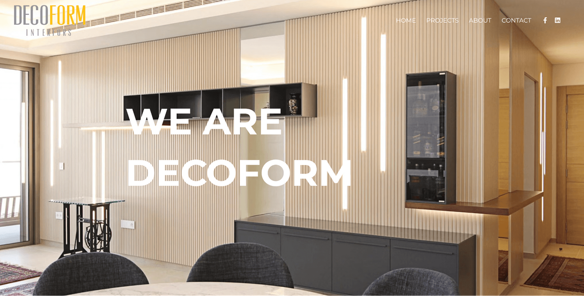 Architektonische Kleinunternehmenswebsite von Decoform