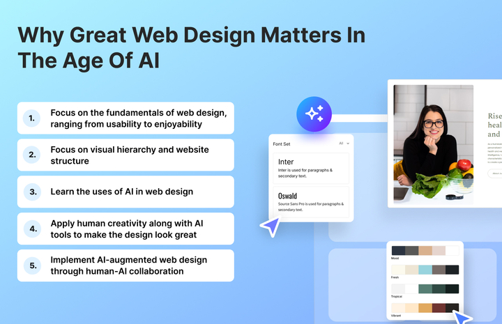 Infographic showing why web design matters in the age of AI