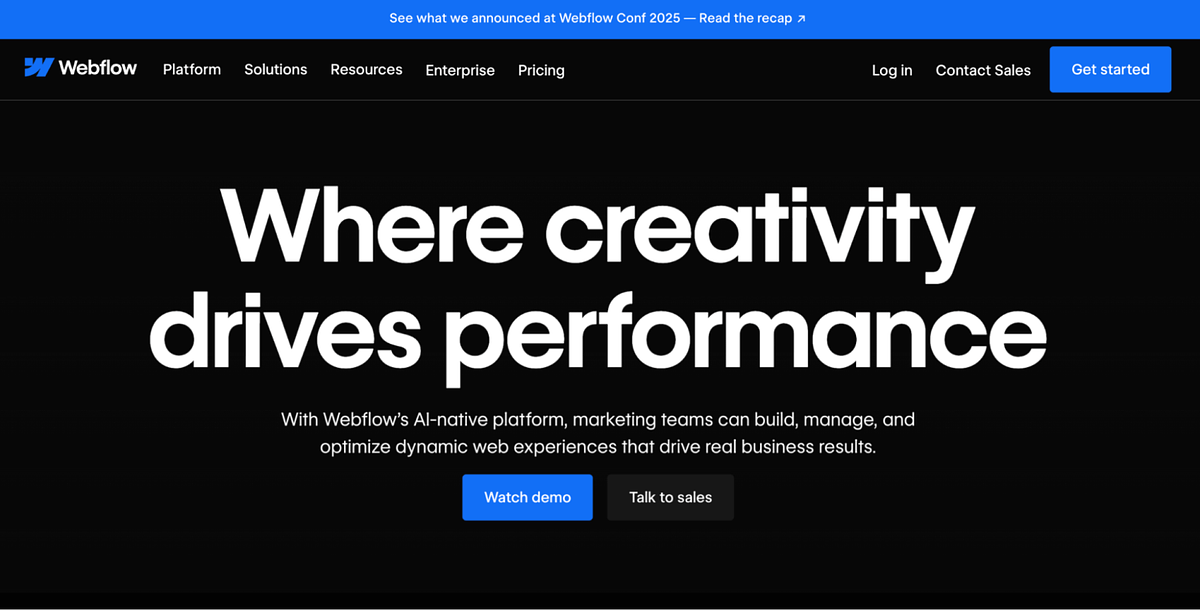 Webflow homepage
