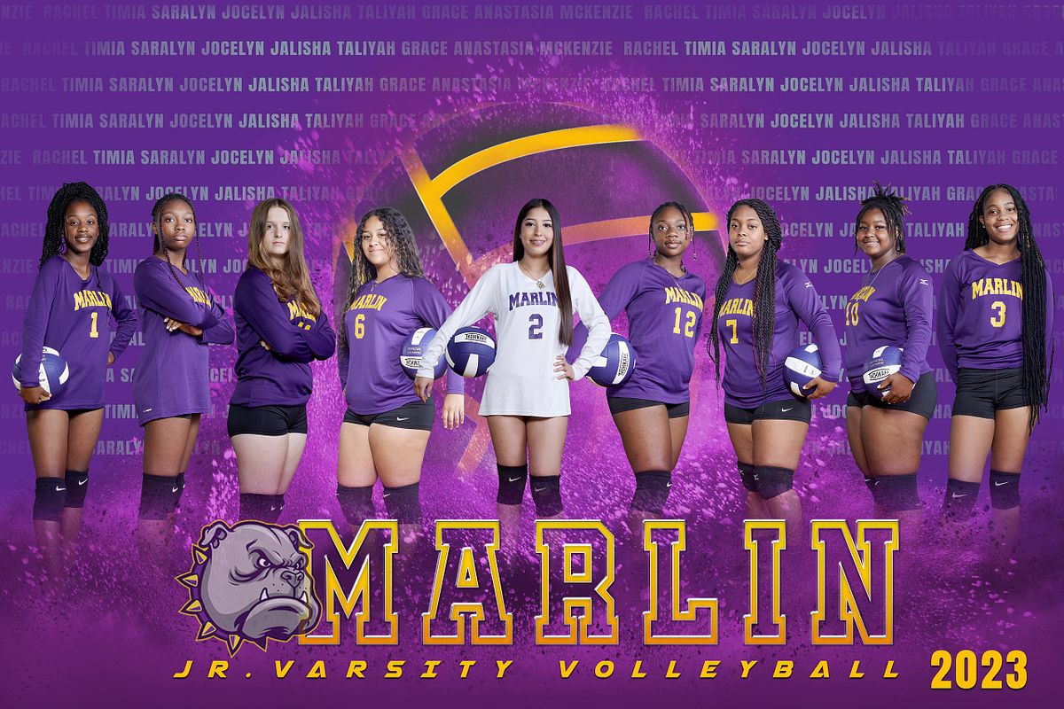 Composite photo of a JV volleyball team.