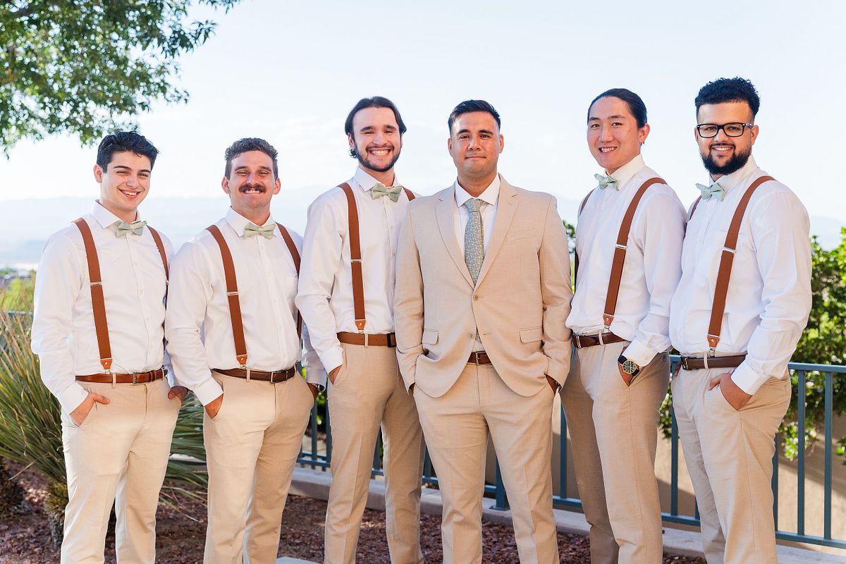 Groom and Groomsmen Fall Wedding at The Revere Golf Club, Henderson Las Vegas Nevada 2024