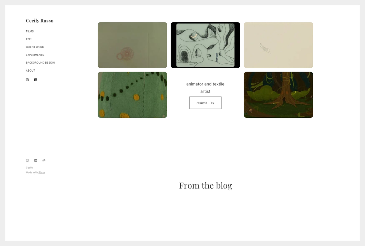 Cecily Russo – Animator-Portfolio-Website