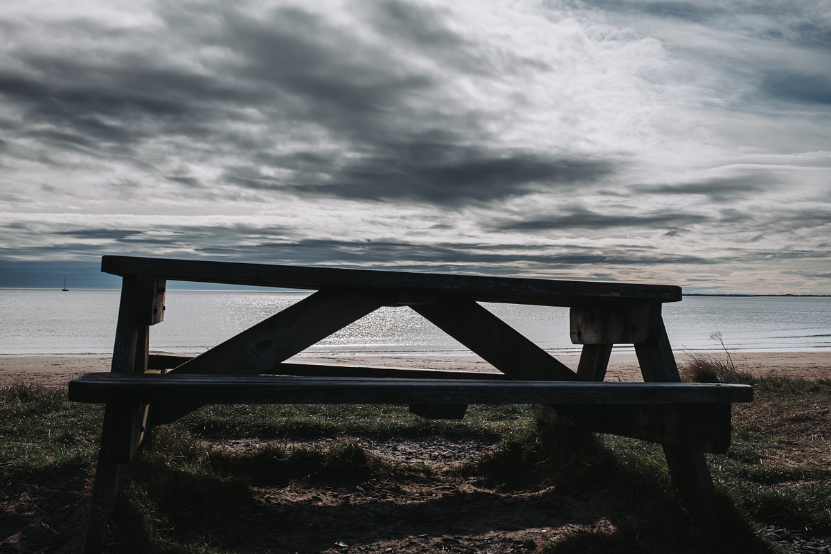 Bench over looking beach