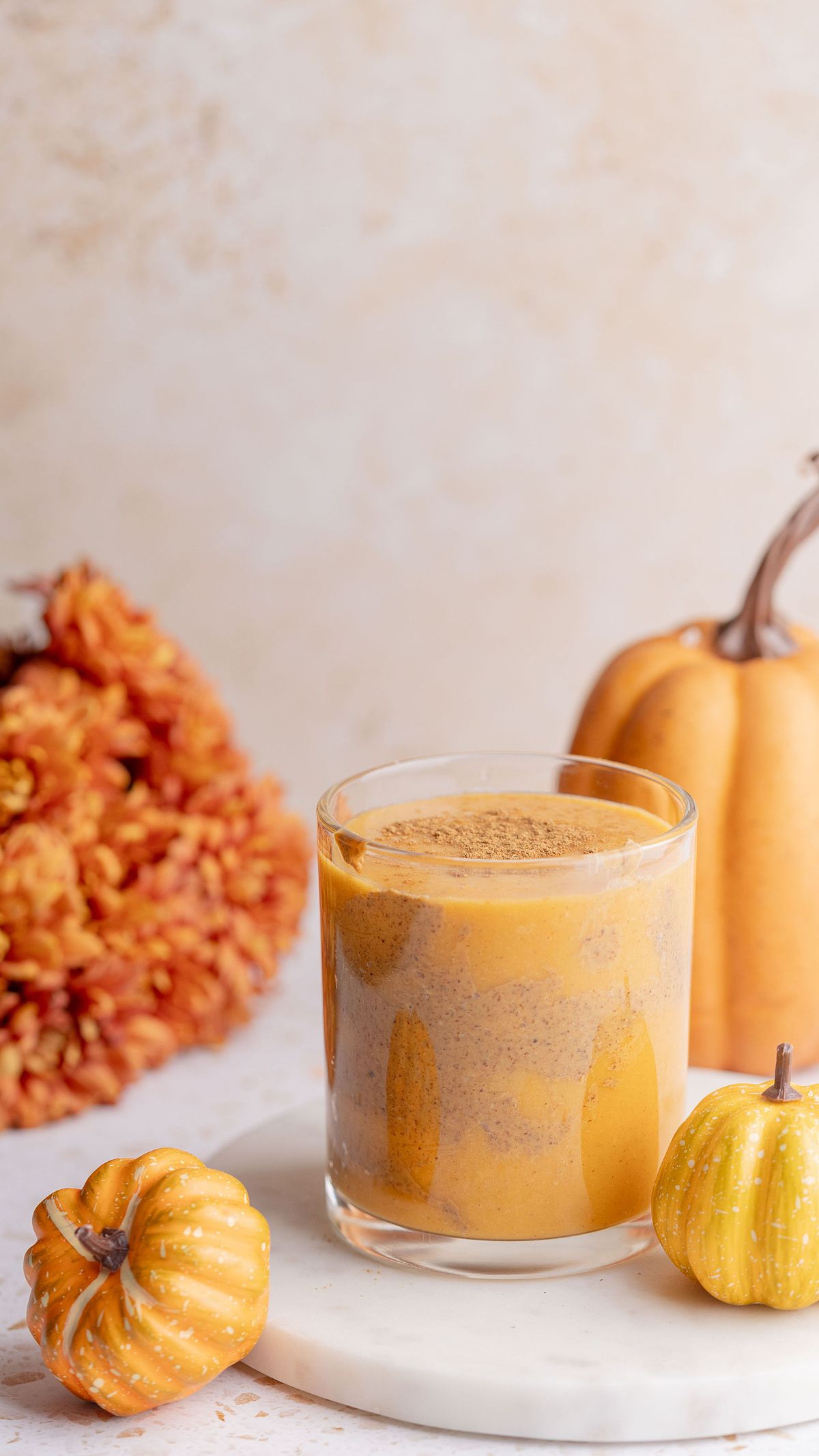 Cup of pumpkin smoothie