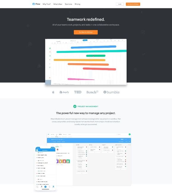 Aplicación de productividad de gestión de proyectos FLow