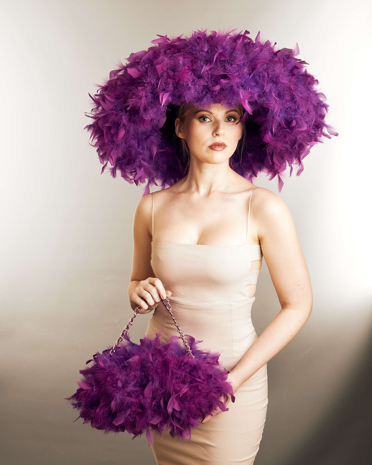 House of Charles - Purple Hat and bag - Jennifer Lee - Gibxon Portraits Liverpool