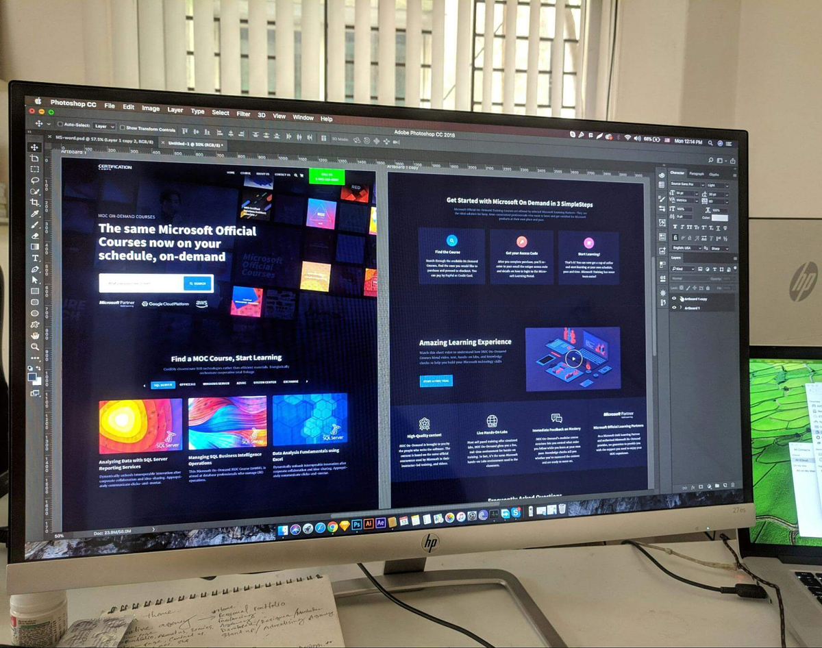 Immagine della progettazione UX/UI su un desktop