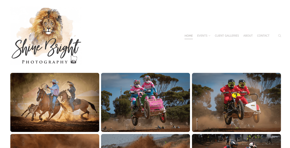 Sportfotografie-Portfolio-Website von Shine Bright