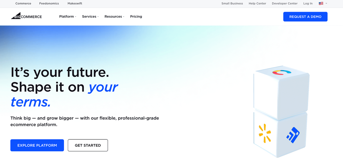 Imagen de la página de inicio de BigCommerce
